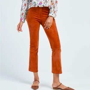 ARMA Lively Stretch Suede Crop Pant Size 8/6 100% Leather‎ Fall Winter Preppy